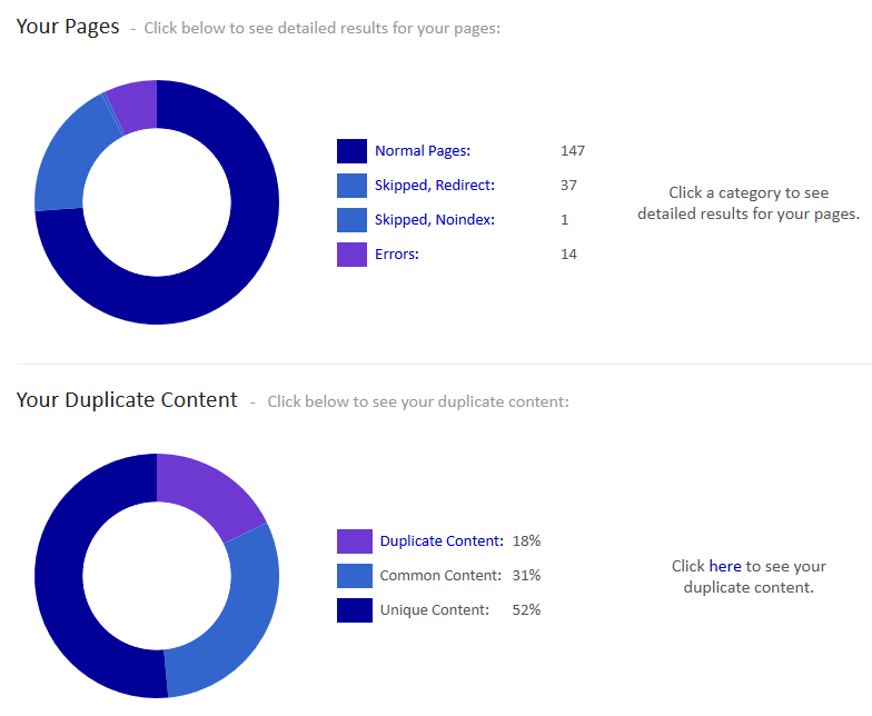 tool siteliner screenshot